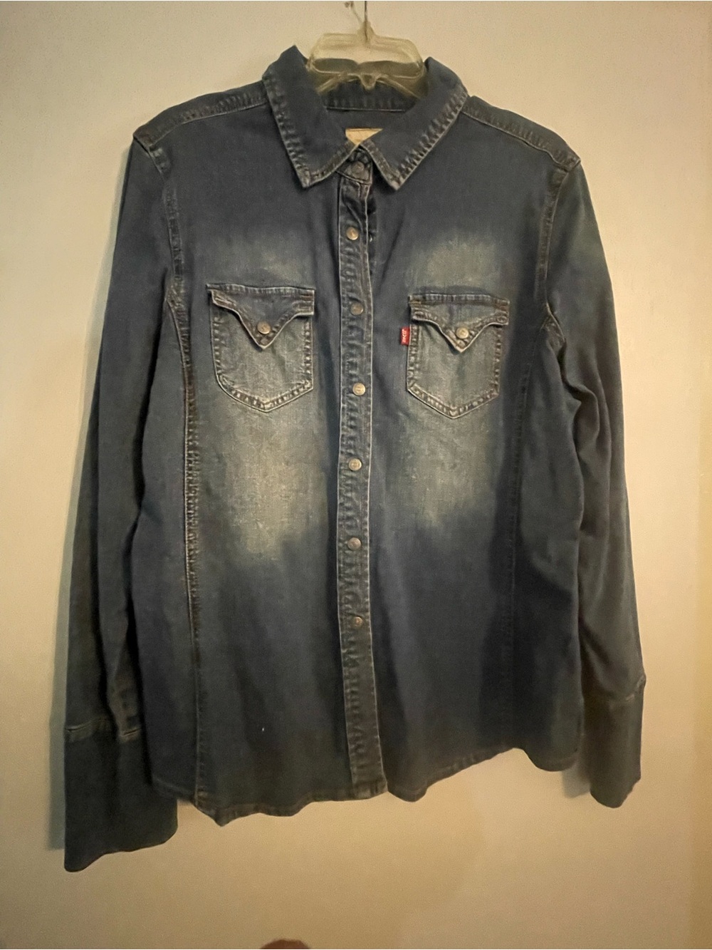 Levi's Dark Wash Blue Denim Button-Down Shirt